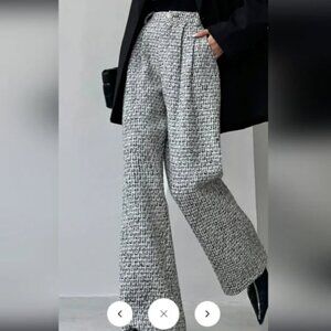Commense Tweed Wide Leg Dress Pants Size L